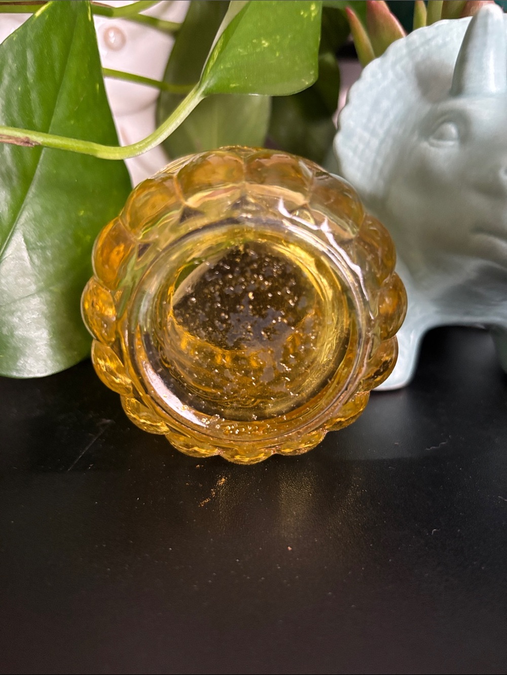 Vintage Embossed Glass candle holder - Picture 3 of 3